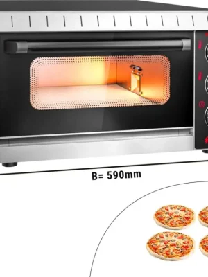 Elektrická mini pizza pec - 4x 20 cm - Manuální Akční Nabídka