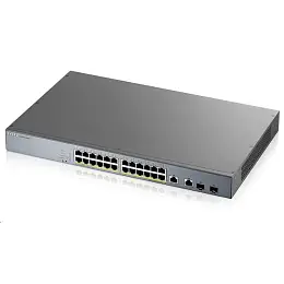 Zyxel GS1350-26HP 26 Port smart managed CCTV PoE switch, long range, 375W, 24x GbE, 2x combo RJ45/SFP - poškozený obal Cenově Výhodný